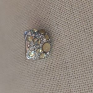 Lia Sophia silver and yellow crystal ring